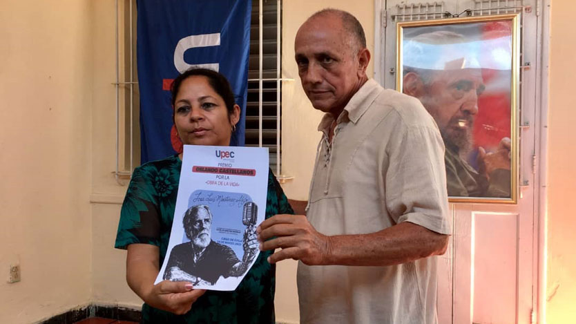 José Luis Martínez Alejo, ganador del premio Orlando Castellanos Molina por la Obra de la vida. Foto: Michel Guerra
